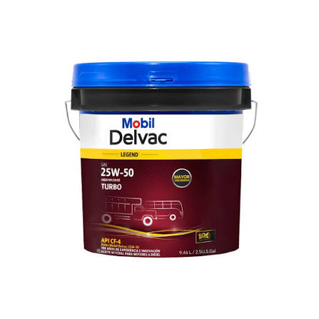 Envase de aceite MOBIL MOBIL DELVAC LEGEND 25W50 - 1/2 BALDE 2.5 GL grado 25W50 - Lubricentro Piloto
